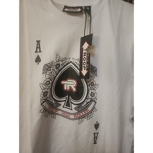Mens World Of TROOP Ace Of Spades MEDIUM CREWNECK TEE SHIRT NWT A127 Excellent - Picture 2 of 5